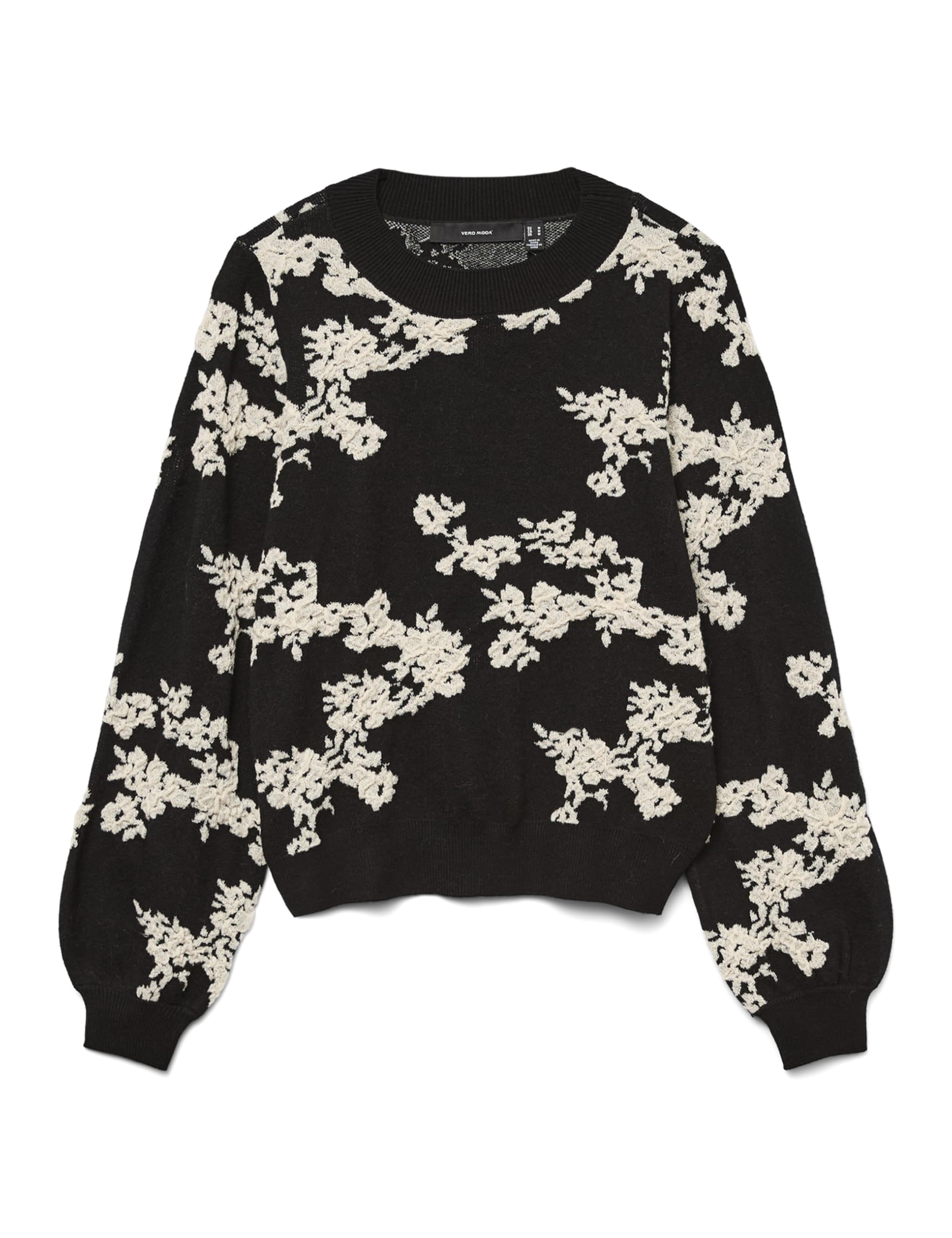VERO MODA Vmnancy LS O-Neck Pullover Boo, Black, XS