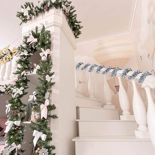 Miniatura 7 de WILLBOND - Guirnalda de espumillón metálica decorativa de 26.2 pies para árbol de navidad, fiestas de cumpleaños, bodas y navidad