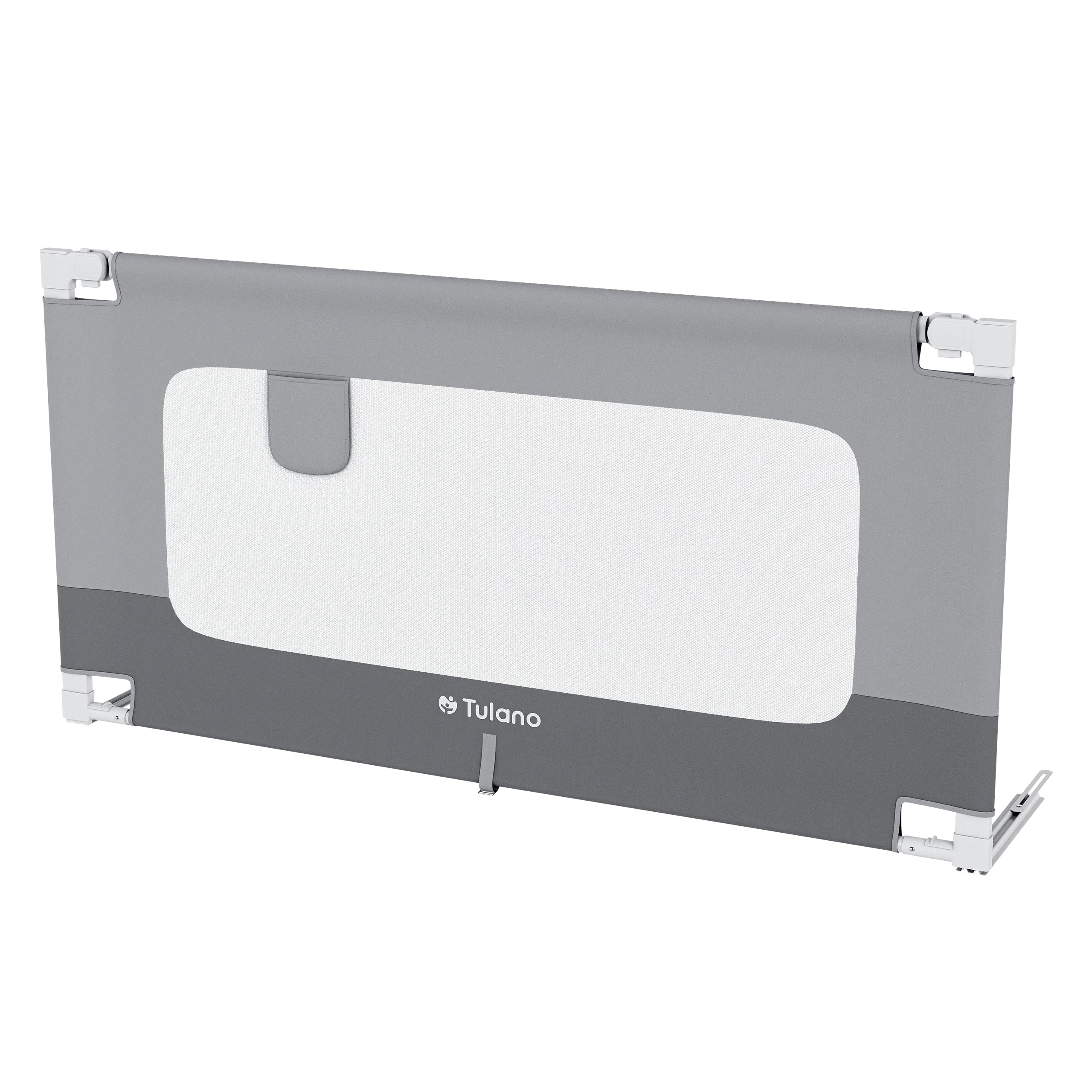 TULANO Cover 44 Barrière de lit Enfant 140 cm, avec Poche latérale, Gris