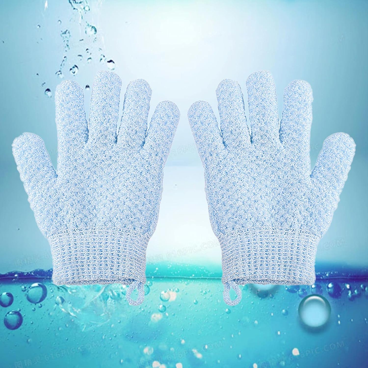 Back Bath Mud Exfoliating Gloves, Five Finger Scrub Towel For Body Scrubbing And Cleansing