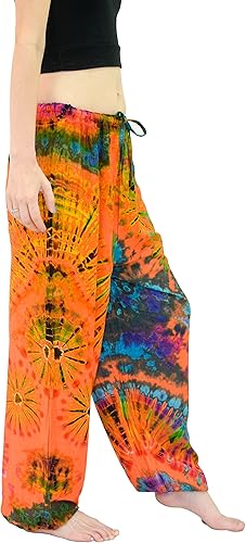 Vista 2 de Orient Trail Pijama de yoga para mujer, teñido anudado, pantalones hippie, talla 4-12 de EE. UU