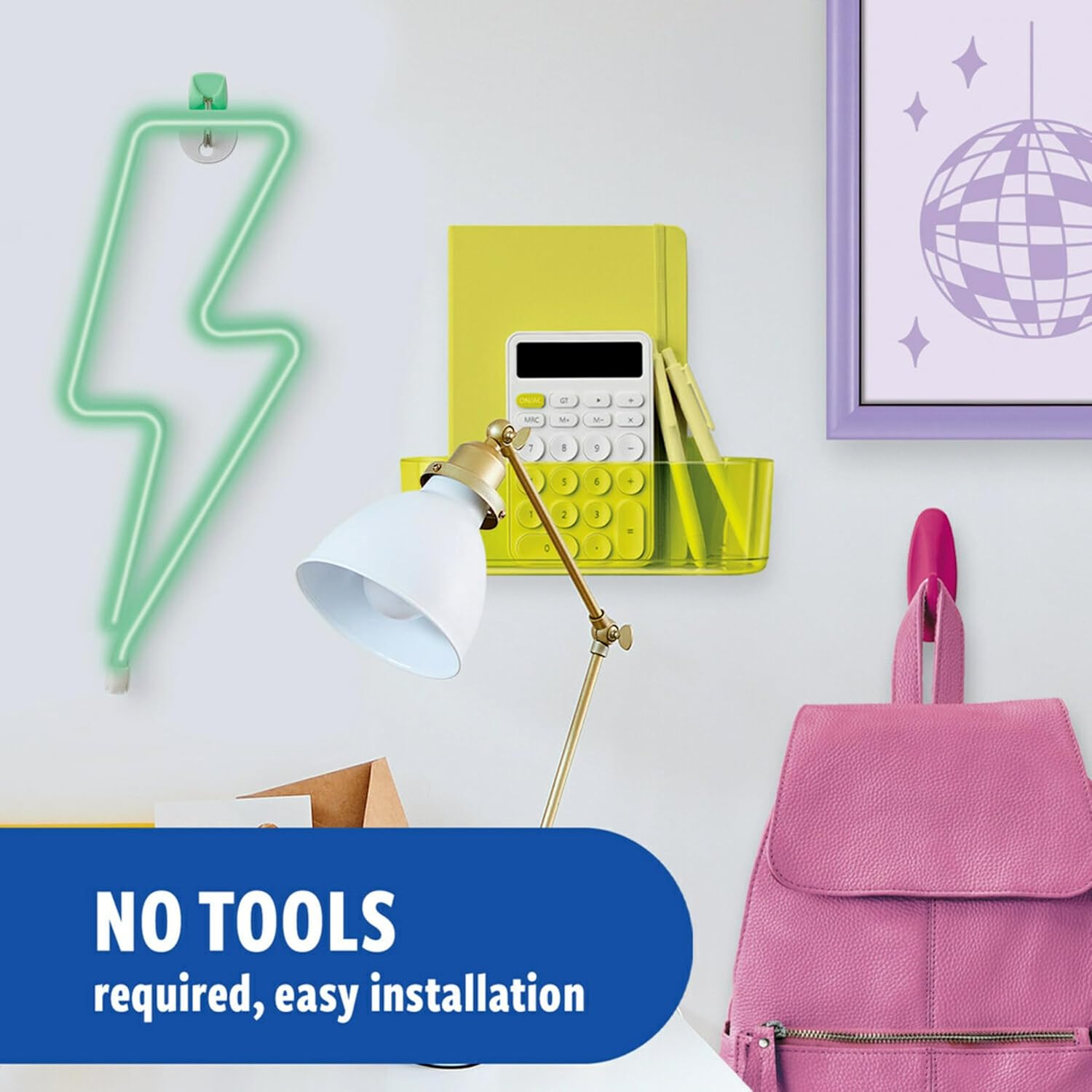 Command Mixed Hooks Pack, 9 Citron Hooks and 13 Strips, Damage-Free Hanging with Adhesive, No Tools Great for Hanging Home and Room Decor