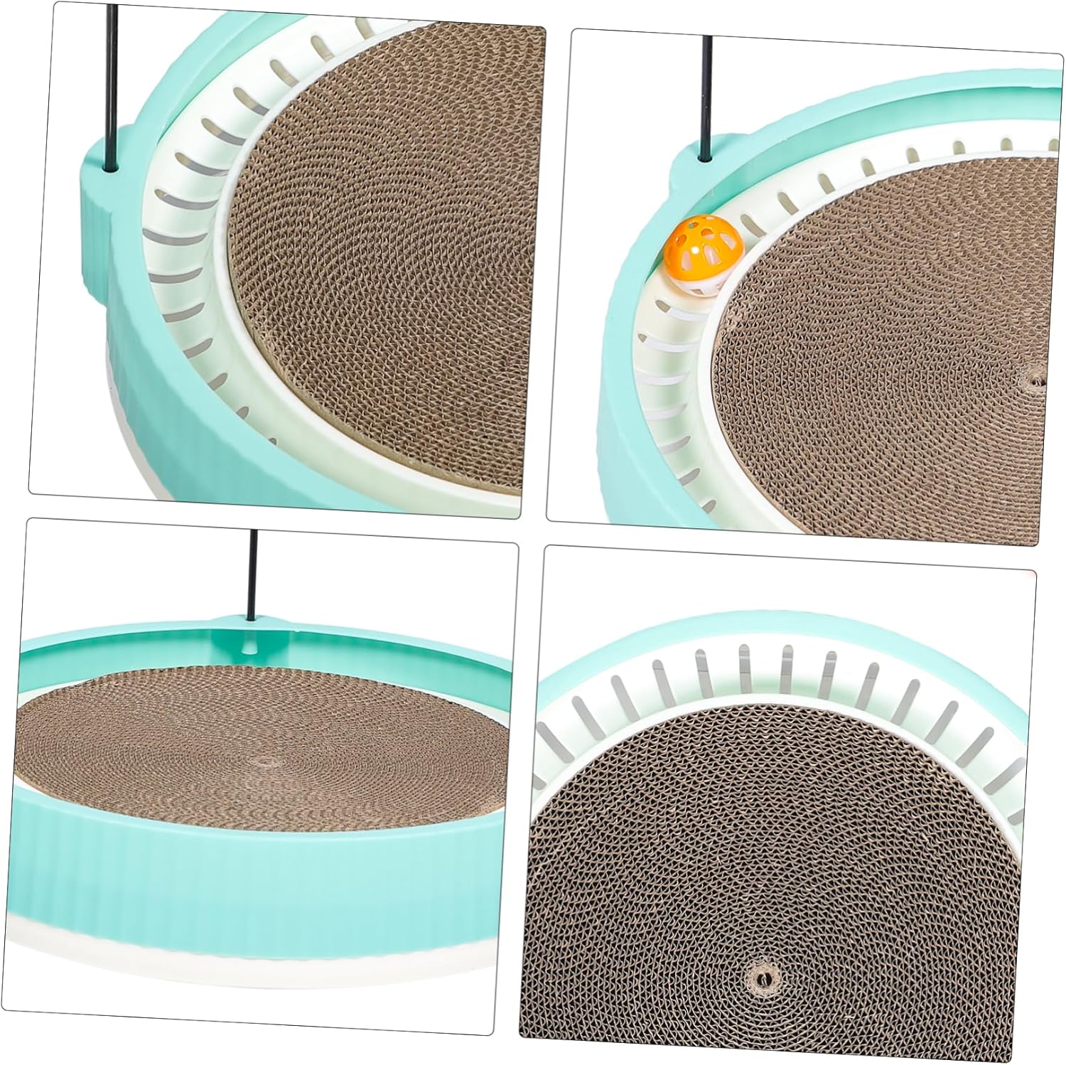 Wear-Resistant Cat Scratcher Board Convenient Corrugated Cat Toy Design to Protect Furniture and Relieve Stress Green