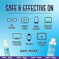 Vista 5 de Limpiador de lentes, botella de 1 onzas con spray y botella de recarga de 6 onzas, spray para lentes bio degradable, kit profesional de limpieza