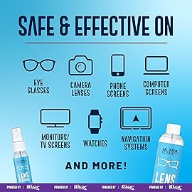 Ultra Clarity Powered by Nano Magic Eyeglass Lens Cleaning Spray 7oz Value Pack | 1oz Spray, 6oz Refill, Microfiber Cloth | For Glasses, Phone, Electronic Screens, Optic Surfaces, Coated Surfaces