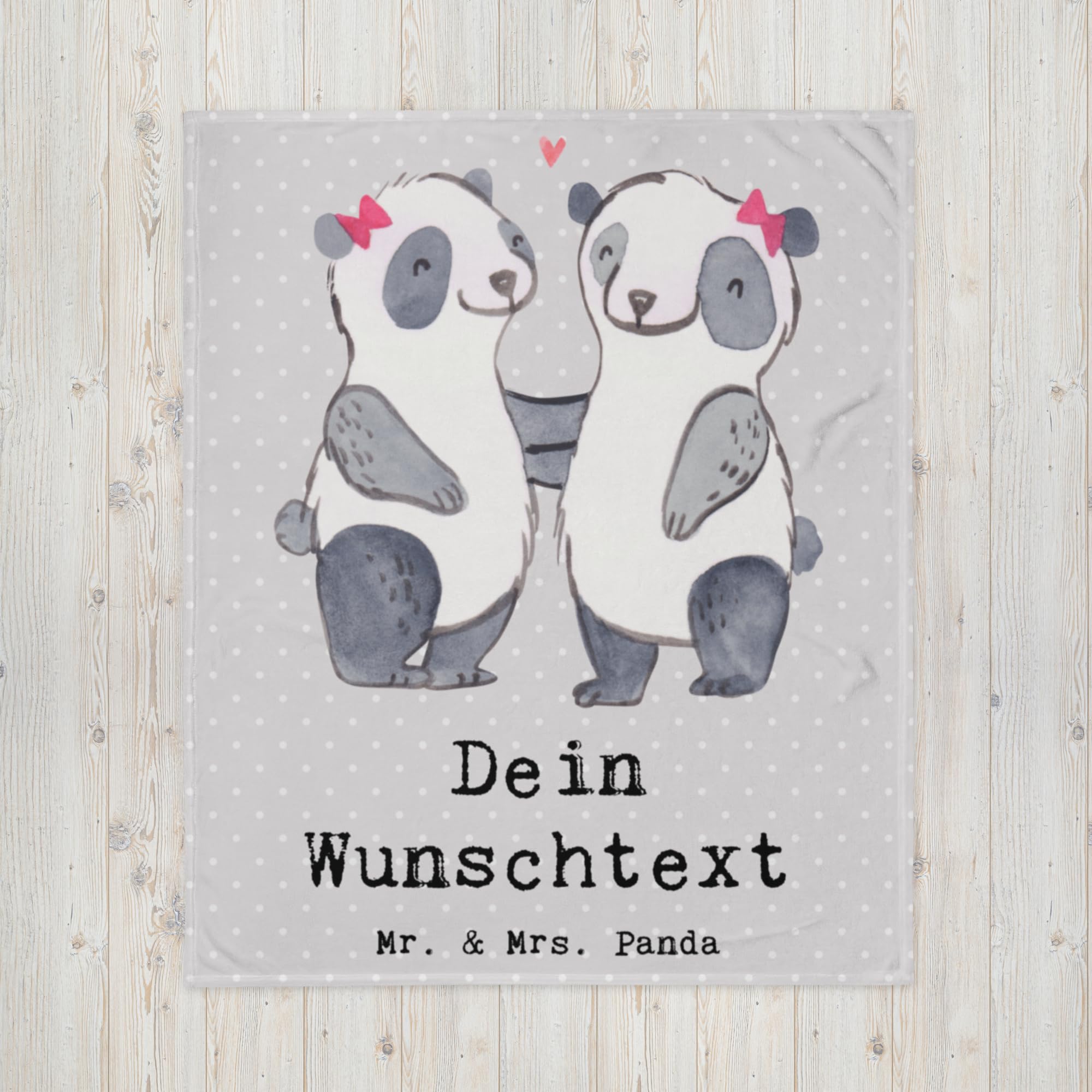 Mr. & Mrs. Panda Kuscheldecke personalisiert Panda Beste Blutsschwester der Welt - Personalisierte Geschenke, Liebe, für, Schwesterherz, Decke, Fleece, Personalisierbare, Freundin, Kleinigkeit