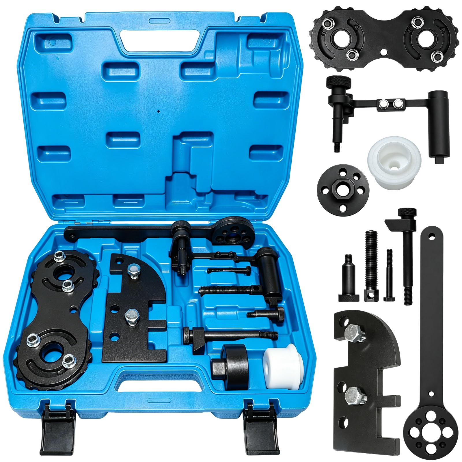 Nockenwellen-Einstellwerkzeug, Nockenwellen-Arretierwerkzeug-Satz, Motor-Einstellwerkzeug kompatibel für Volvo S60 S80 S90 XC40 V60 V70 XC70 XC90 1.5 2.0 T, Nocken- und Kurbelwellenausrichtung