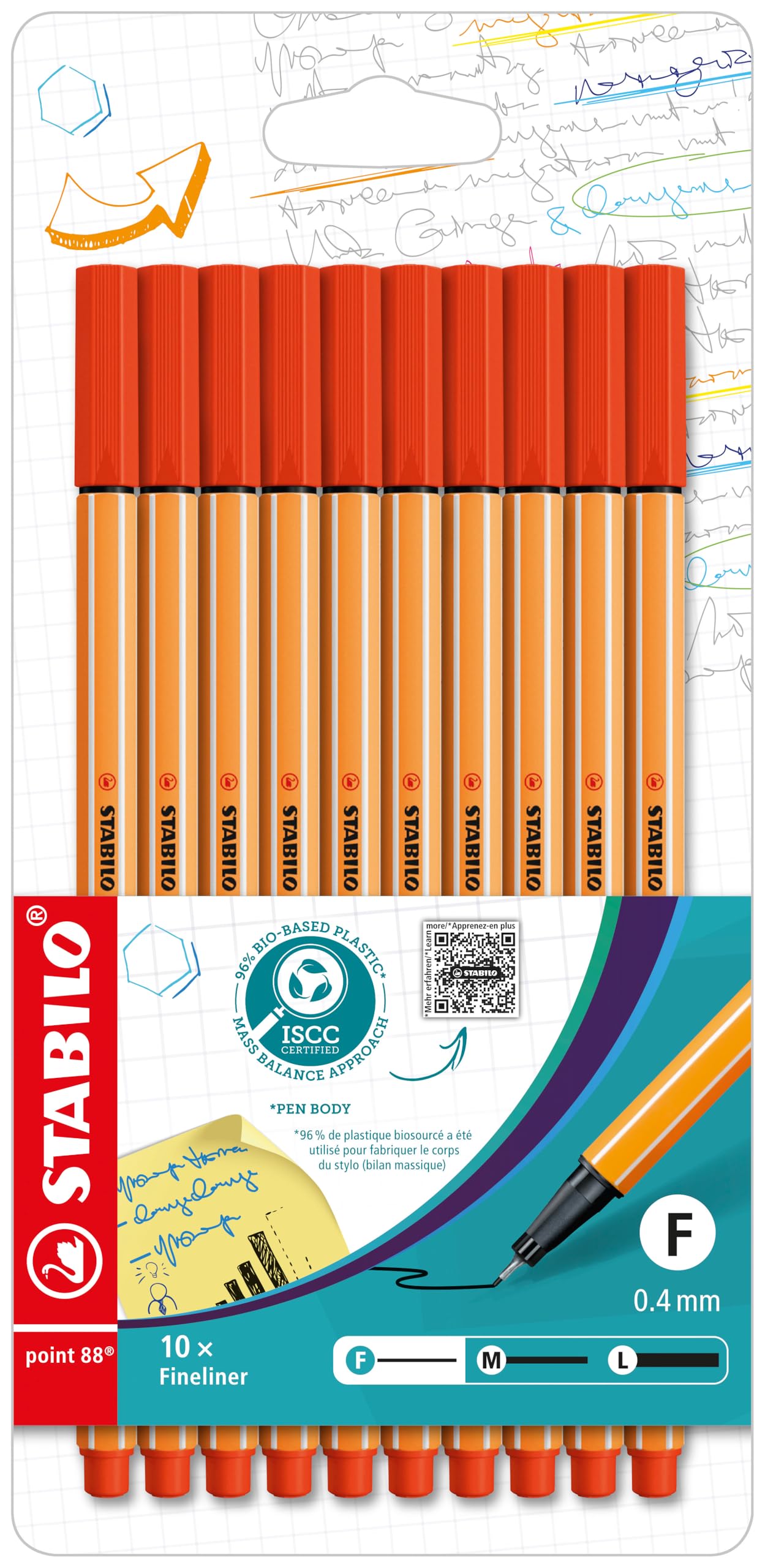 STABILO - Fineliner - point 88-10er Etui - rot