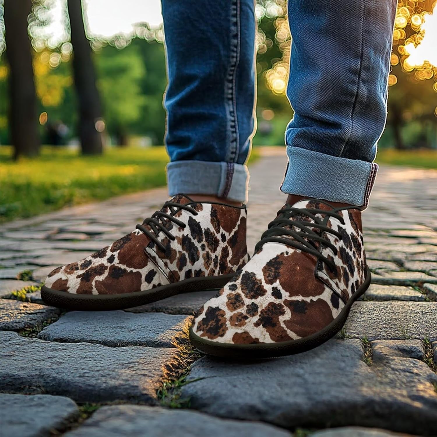 Howilath Zebra Print Barefoot Shoes Men Waterproof Running Cross Training Shoe with Zero Drop Sole Low Zero Drop Sneaker