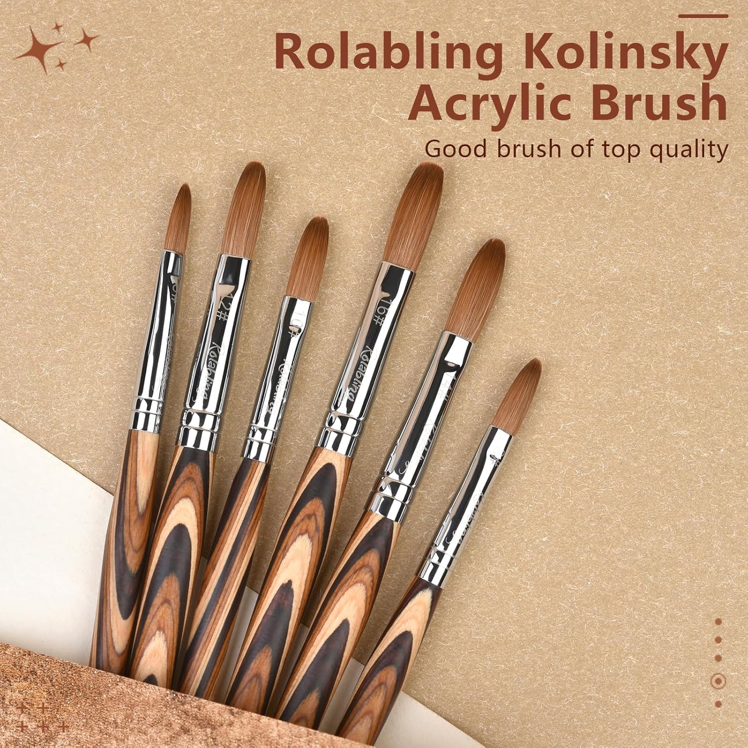 1pc 18#Kolinsky Sable Nail Brush with 1pc 16# Kolinsky Sable Nail Brush Set