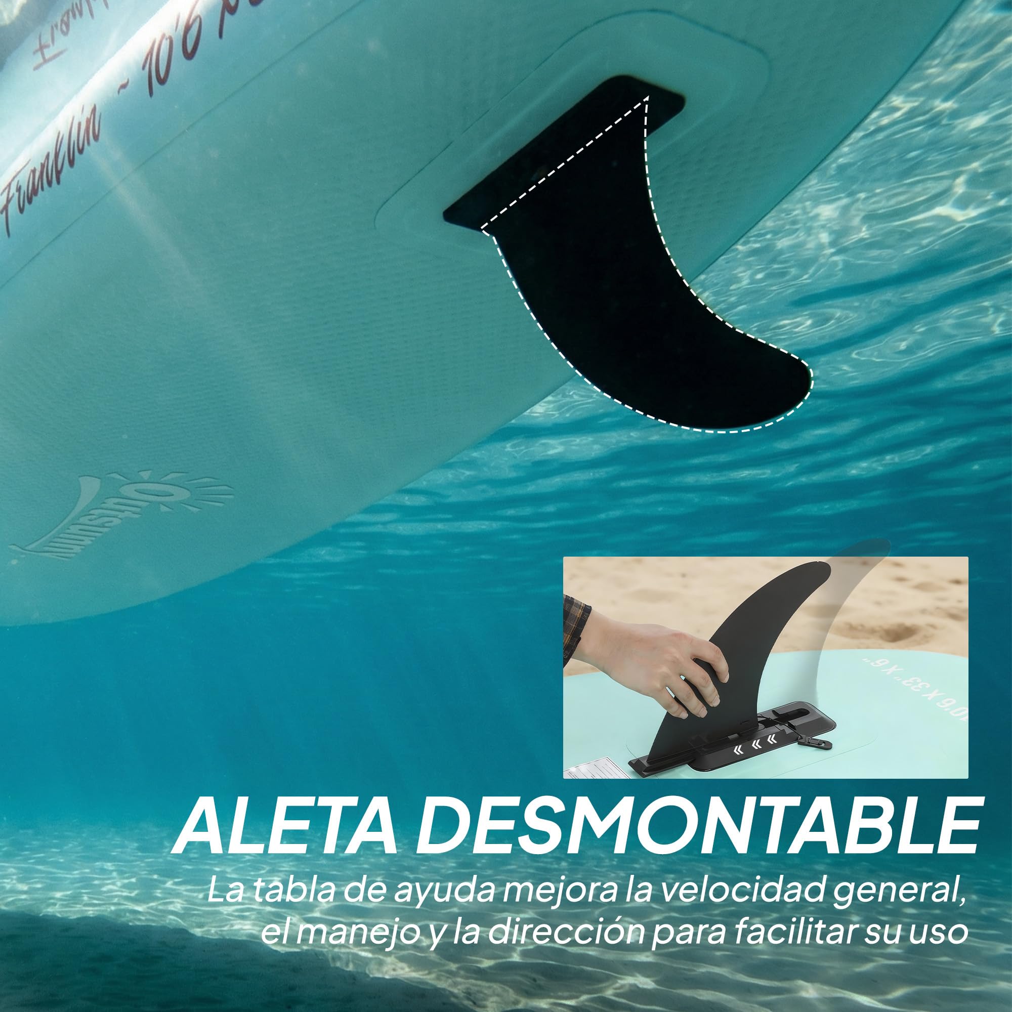 Outsunny Tabla Paddle Surf Hinchable con Accesorios, 320 cm, Remo de Aluminio Ajustable, Quilla, Stand Up Paddle Board con Superficie Antideslizante de EVA, Bomba y Mochila, Carga 160 kg, para Adultos