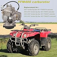 Vista 3 de Carburador YFM400 para Yamaha Big Bear 400 Carb, compatible con Yamaha Big Bear 400 2000-2006, Kodiak 400 2000-2006, 2007-2014 Grizzly 450 carburador