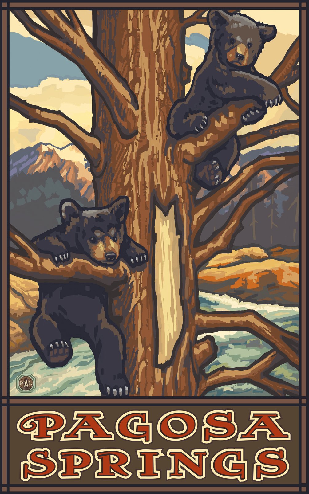 Northwest Art Mall Pagosa Springs Colorado Two Bear Cubs TBC Wall Art by Paul A. Lanquist, 11-Inch by 17-Inch