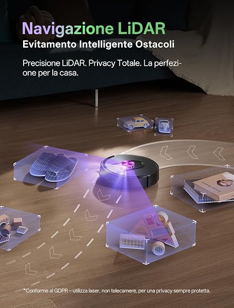 Vexilar Upgrade Robot Vacuum Cleaner with Mapping 15000PA, 3 Hours Autonomy, Automatic Emptying, Bagless W15 Robot Vacuum Cleaner Mapping with Floor Station - 4