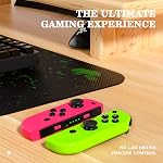 Controllers Compatible with Nintendo Switch, Wireless Replacement Switch Controllers, Left and Right Switch Gamepad Support Dual Vibration/Wake-up/Motion Control. (pink and green)