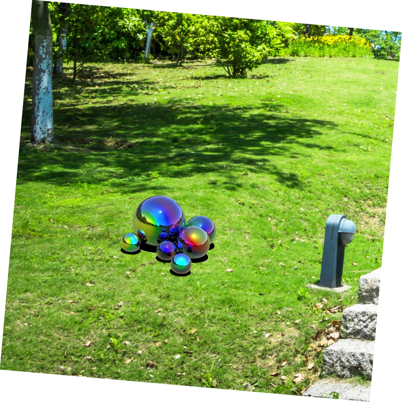 Spiegelkugeln Deko Edelstahl Spiegelpoliert Garten 6 Stück Reflektierend