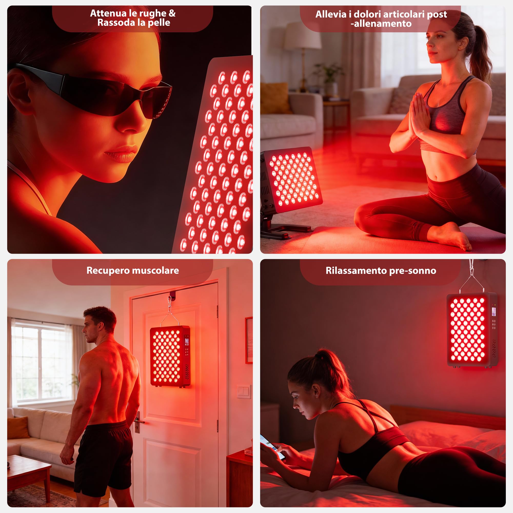 STASUN Terapia a Luce Rossa a Doppio Chip, Pannello di Lampada Infrarossa 70 LED, Dispositivo Infrarosso Vicino 350W 660 & 850 nm con Telecomando per Viso, Corpo, Pelle e Sonno