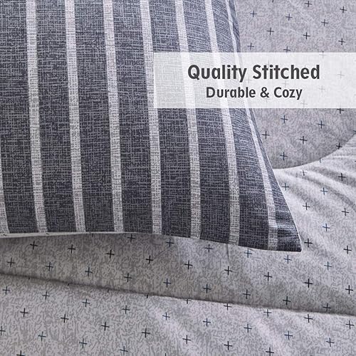 Miniatura 7 de ATsense - Juego de edredón tamaño queen, para todas las estaciones, 3 piezas, 100% tela de algodón, relleno de microfibra suave, edredón reversible