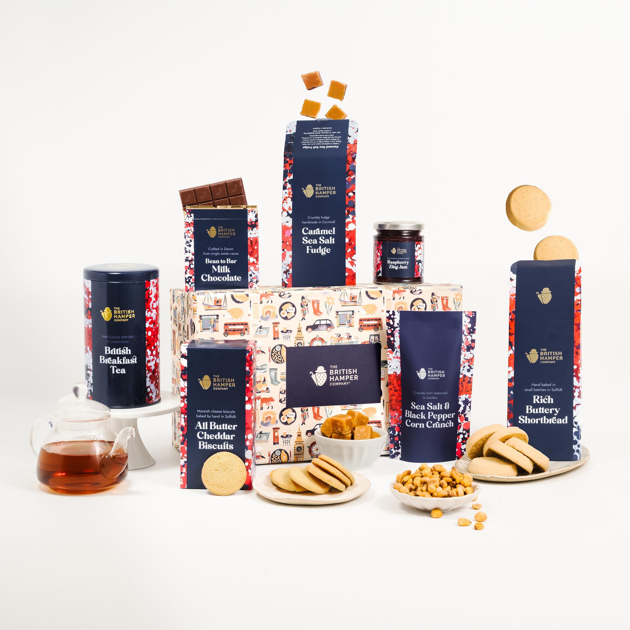 Traditional Hamper Gift Set – Biscuit Hampers, Afternoon Tea, Birthday Gifts for Women, Gourmet Food Basket, Ideal for Couples & Families