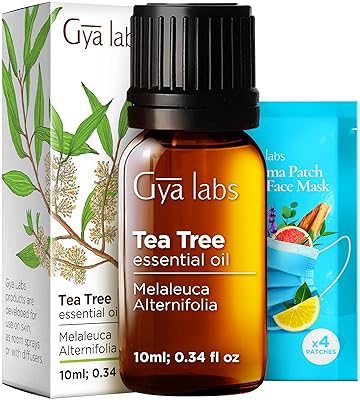 Gya Labs Australian Tea Tree Essential Oil - 0.34 Fl Oz - for Hair, Skin, Diffuser, Aromatherapy & DIY Candle Making Scent