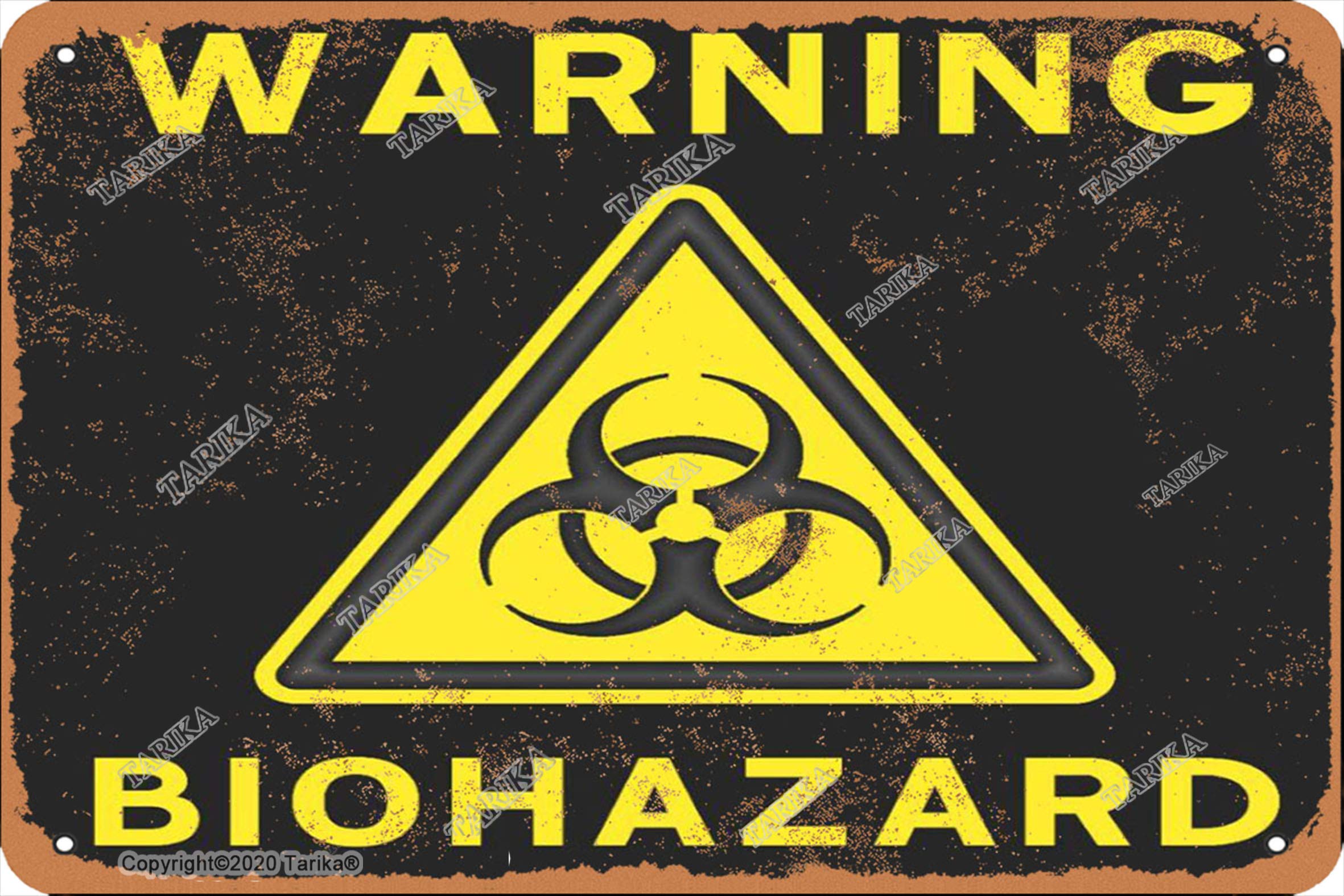 Tarika Red Warning Biohazard Iron 20X30 Cm Vintage Look Decoration Crafts Sign For Home Kitchen Bathroom Farm Garden Garage Inspirational Quotes Wall Decor