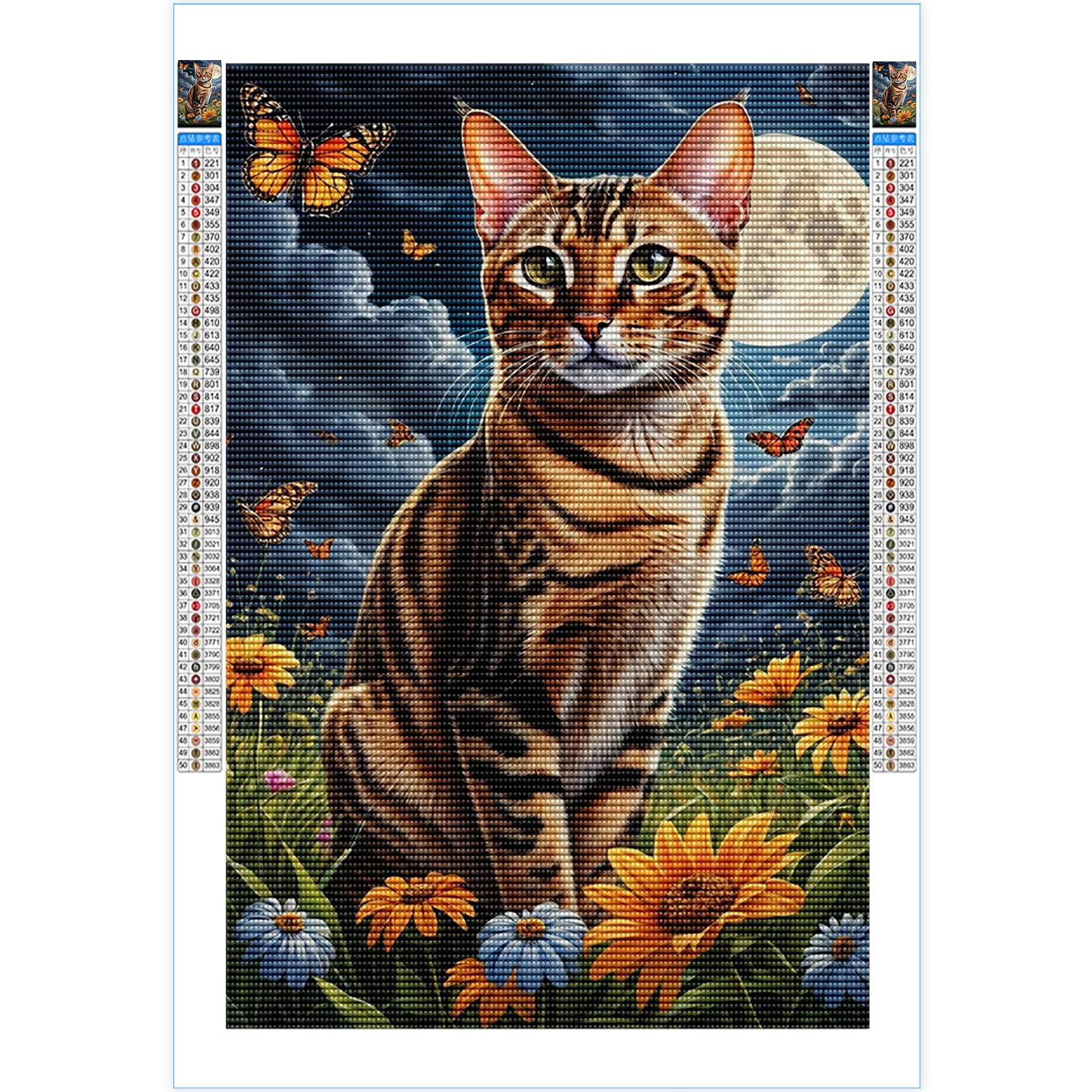 アート Amazon.com: ZTIEUV Bengal Cat Diamond Painting Kits for