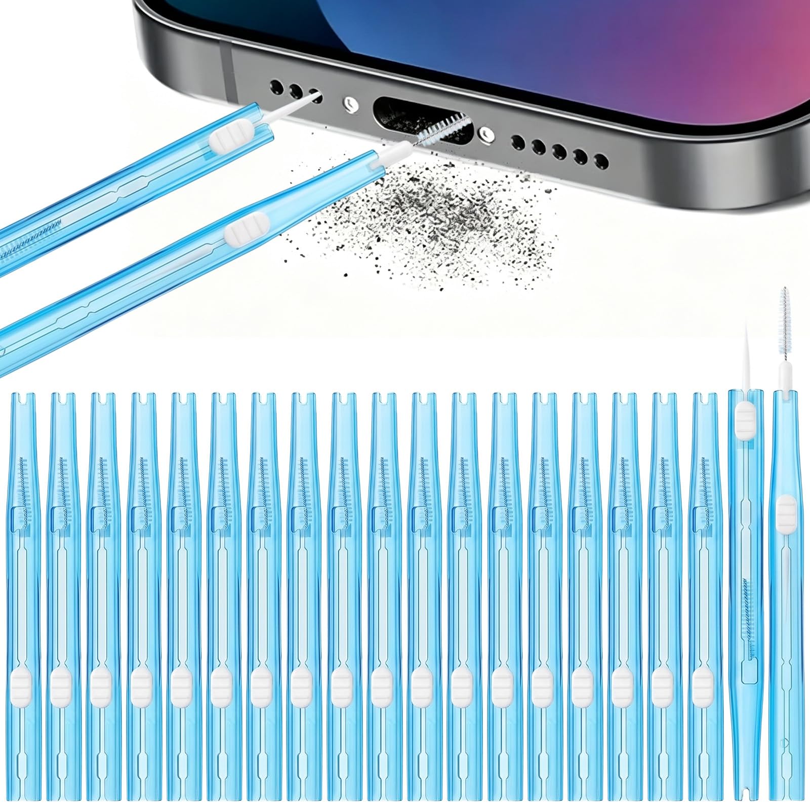 Exuuei Mobile Phone USB-c Charging Port Cleaner Kit, Charger Cleaning Brush