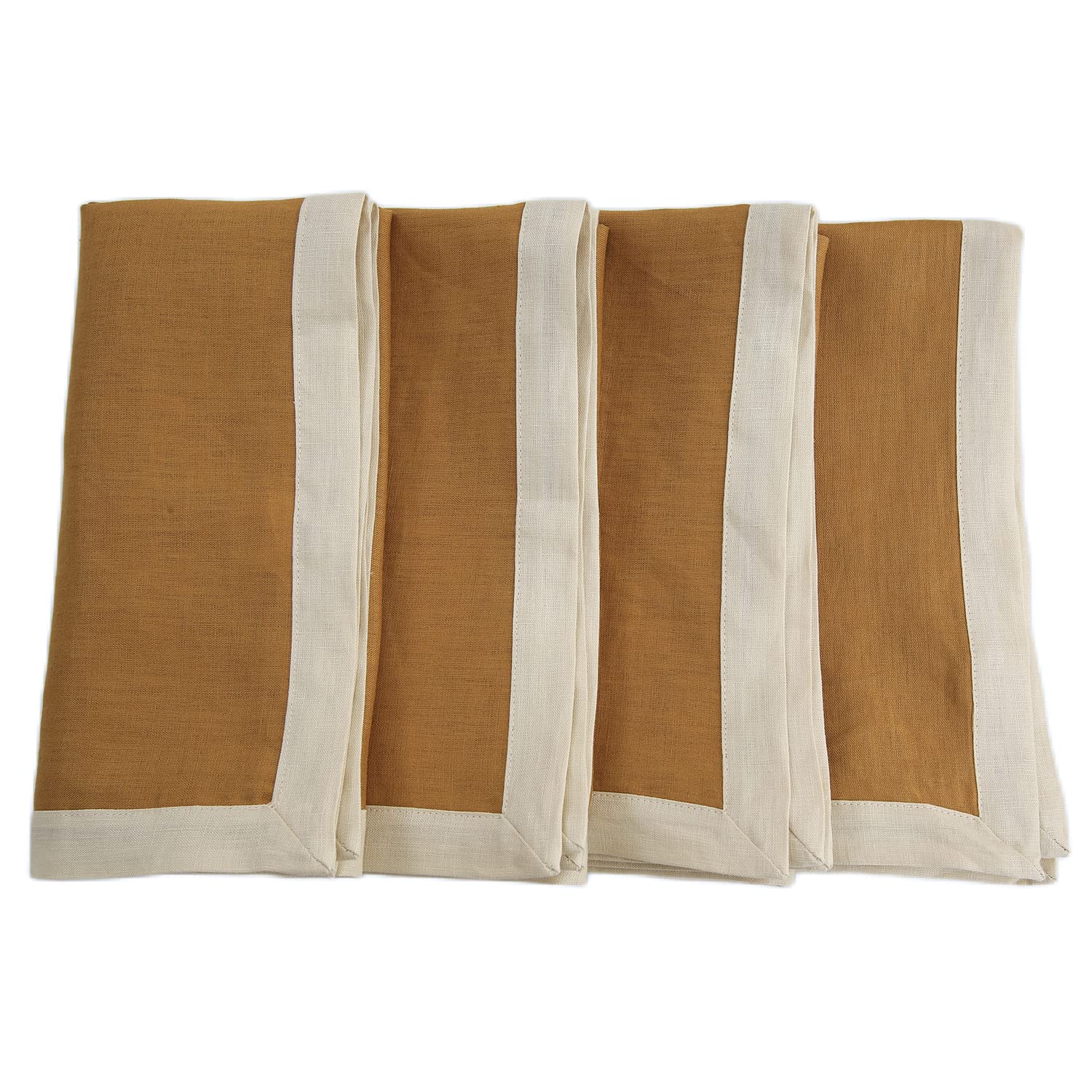 Serviettes en lin Amazhiyu 50x50 cm marron pour une table élégante