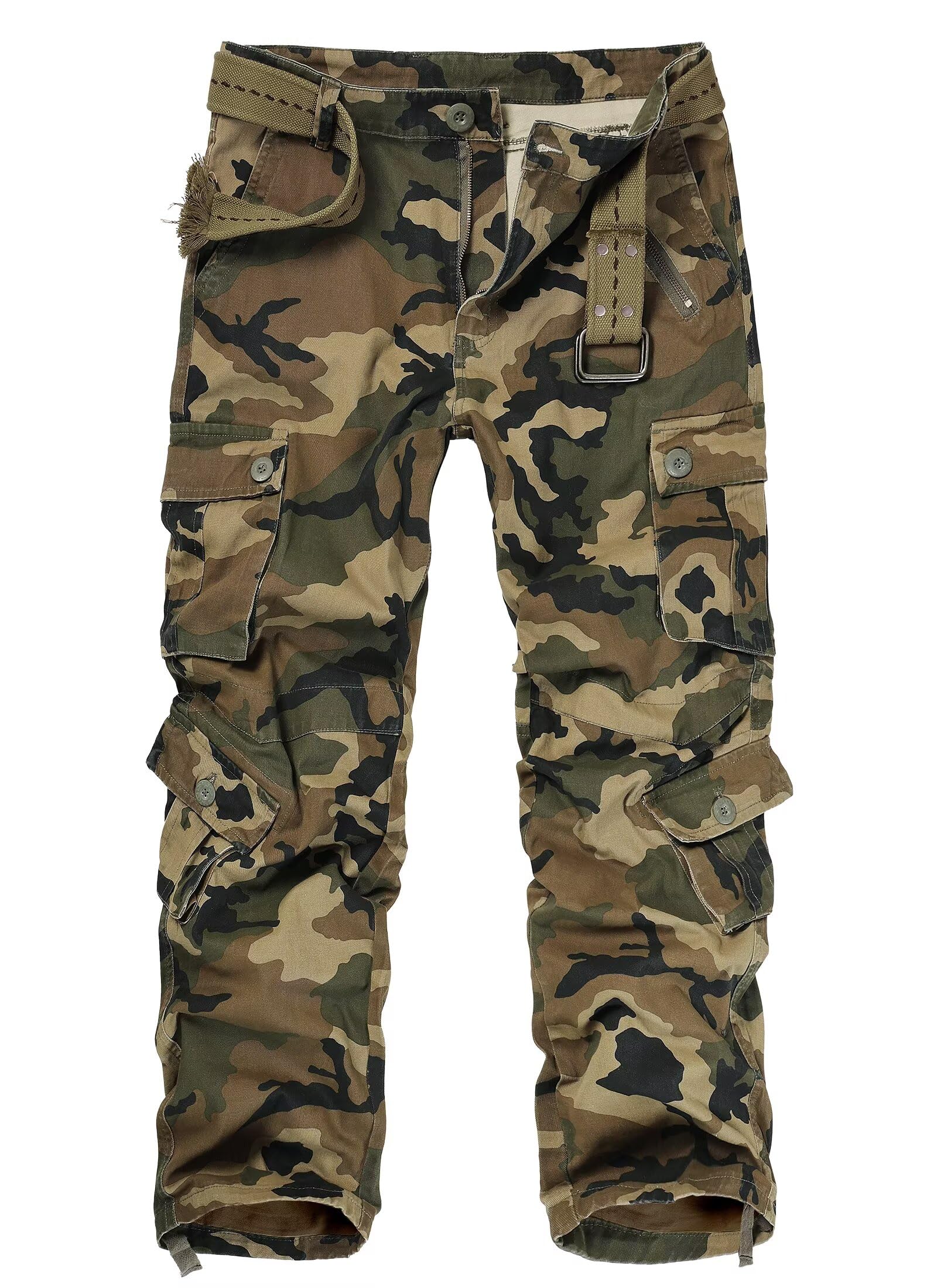 Vatinnt Men's M Camo Cargo Trousers Combat Camo Trousers 3357 32