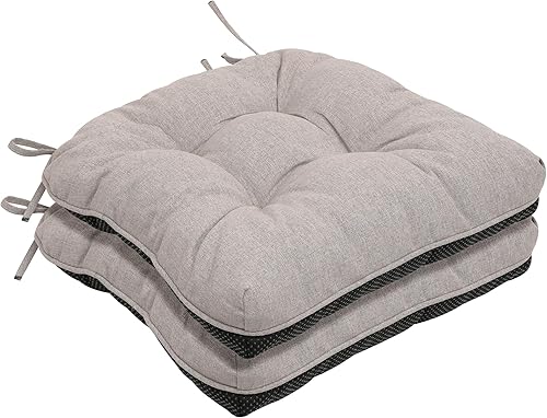 RACE LEAF Paquete de 4 cojines caqui para silla, cojines de asiento interiores de 15.5 x 15.5 pulgadas, almohadillas de espuma viscoelástica