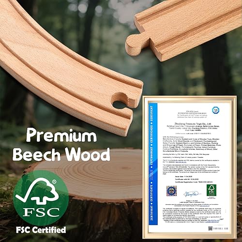 Miniatura 4 de Juego de tren eléctrico de madera para niños pequeños, 88 piezas de juguetes de tren para 3, 4, 5 años, gran regalo de Cristo para niños y niñas