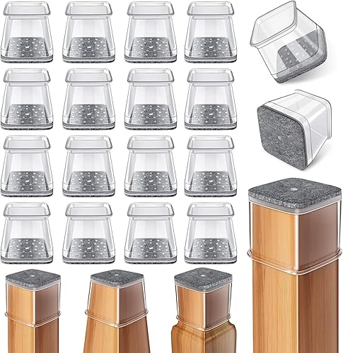 Miniatura 15 de 24 protectores de suelo redondos para patas de silla, de fieltro de silicona, almohadillas para patas de muebles, cubiertas para pisos de madera