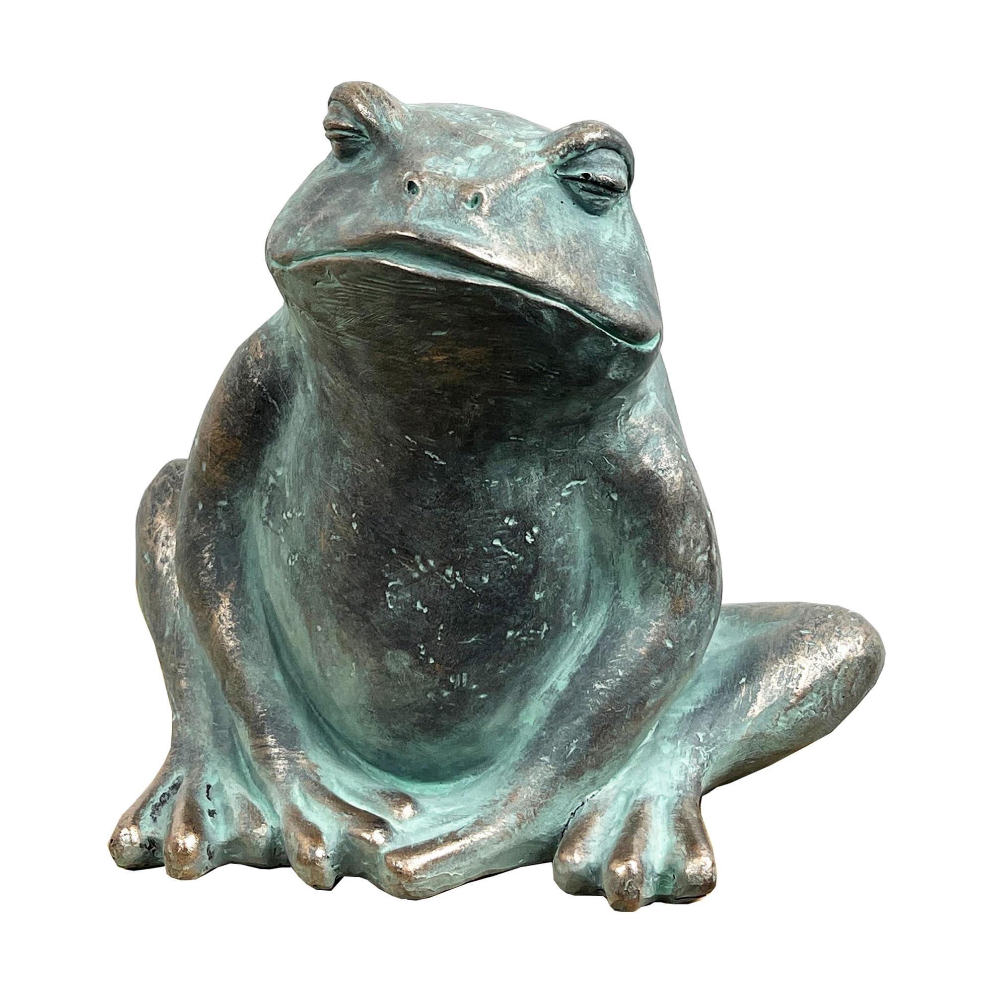Alfie Francis 15.5cm Tall Resin Frog Garden Ornament with a Patina Finish