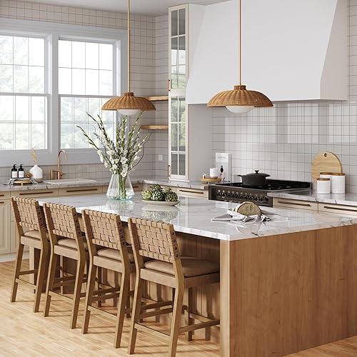 Vista 45 de Nathan James Percy - Moderna lámpara colgante de isla de 2 luces, luces colgantes con pantalla de metal y cable ajustable, para cocina, sala