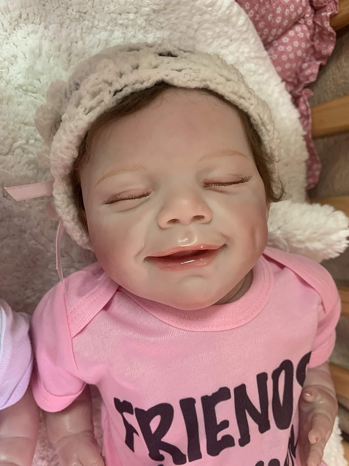 iCradle Angelbaby 22inch Lifelike Reborn Baby Dolls Soft Silicone Sleeping Newborn Baby Doll Real Life Cute Weighted Gentle Body Baby for Girl Boy Gifts Sets (Pink-2001)