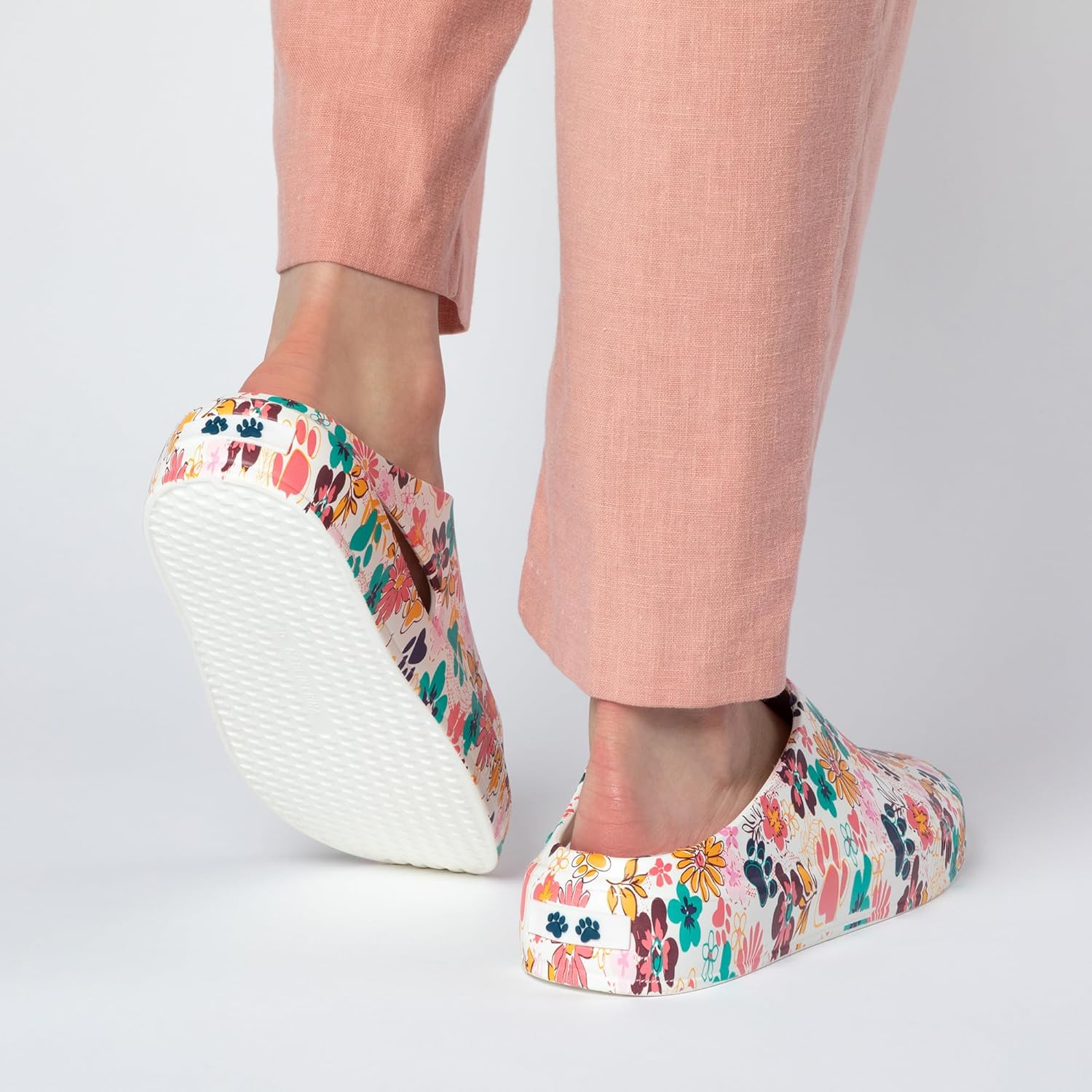 All Over Print Lightweight Slip-On Clogs Breathable Design Floral Slide-On Shoes Gardening Footwear