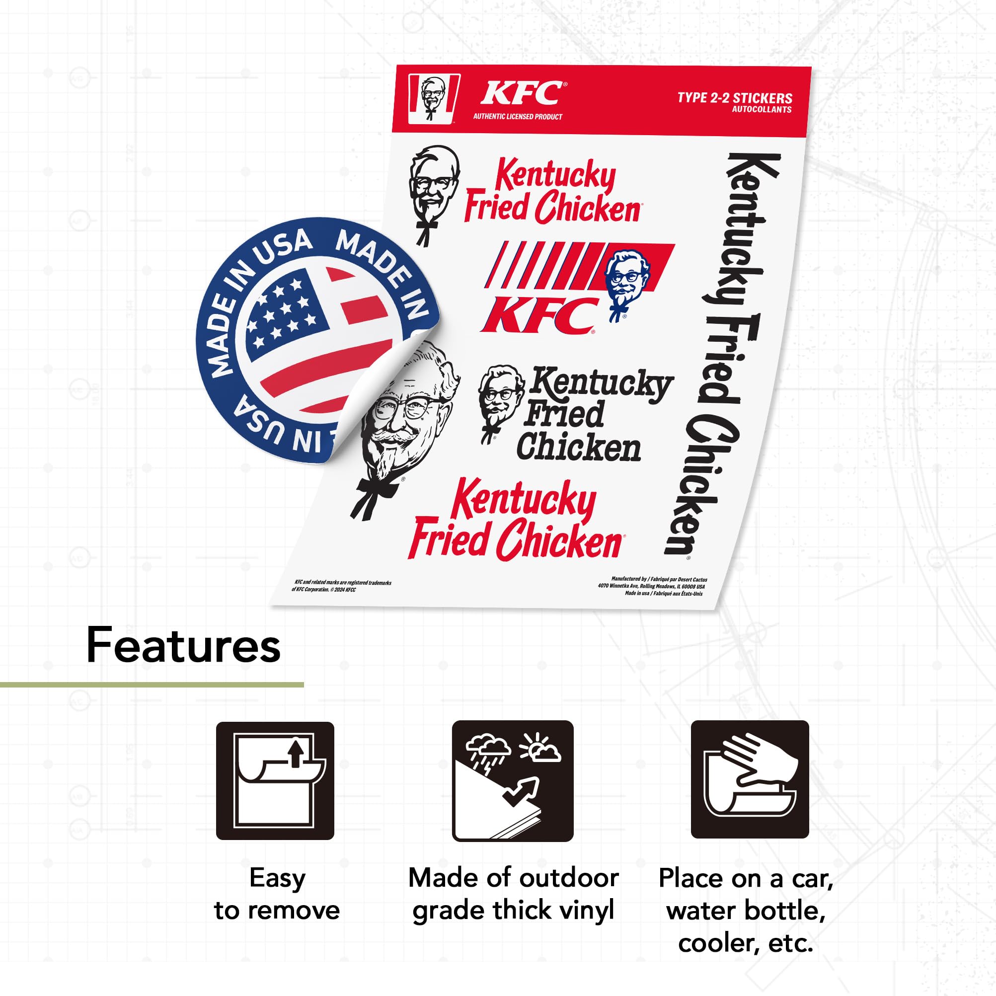Amazon.co.jp: デザートサボテン KFC ステッカー ケンタッキーフライド