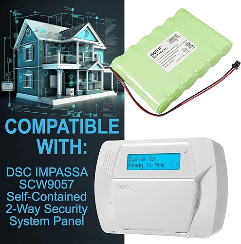 Miniatura 5 de HQRP Batería compatible con 6PH-H-43A3600-S-D22 DSC IMPASSA SCW9057 SCW9055 Panel de alarma 9057 SCW-9057 SCW-9055 9O57 ADT 17000145 17000152