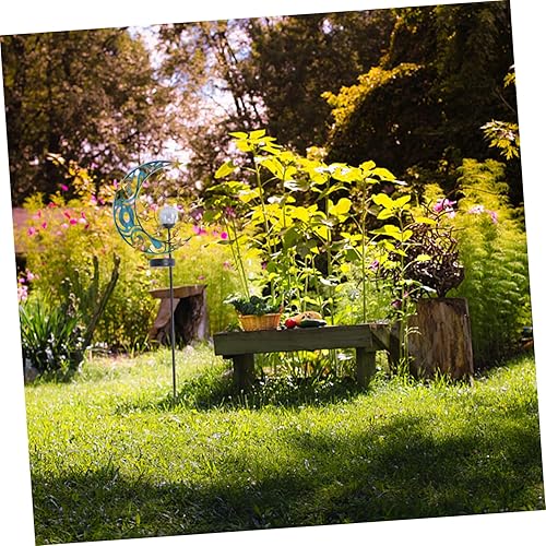 Miniatura 7 de Housoutil 1 unid luz solar LED luces de jardín al aire libre decoración de metal retro lámpara de estaca solar luna luces solares al aire libre