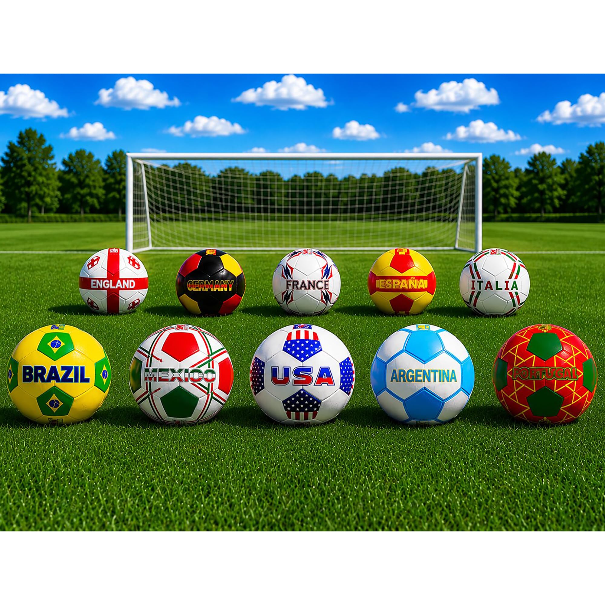 Sport Design: Pallone da calcio - Italia - Internazionale Country Team Design: Bianco-Verde-Rosso Italia, Cucito 32 Pannelli, Ufficiale Misura 5, Pelle Sintetica