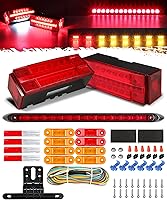 Vista 1 de Partsam Kit de luces LED sumergibles traseras para remolque, luces rectangulares para remolque, barra de identificación + 8 marcadores, lámparas