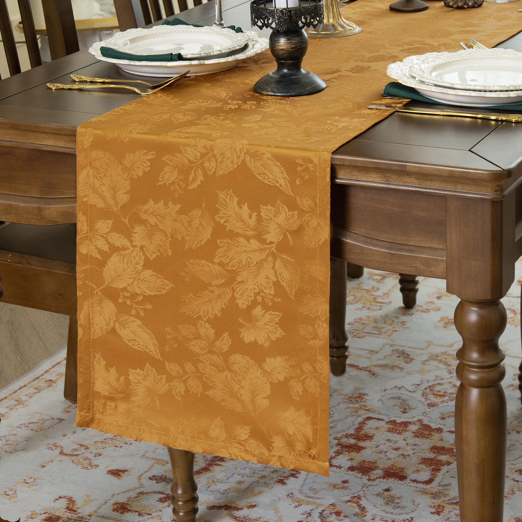 Amazon.com: Joyfol Day Jacquard Fall Amber Table Runner, Autumn