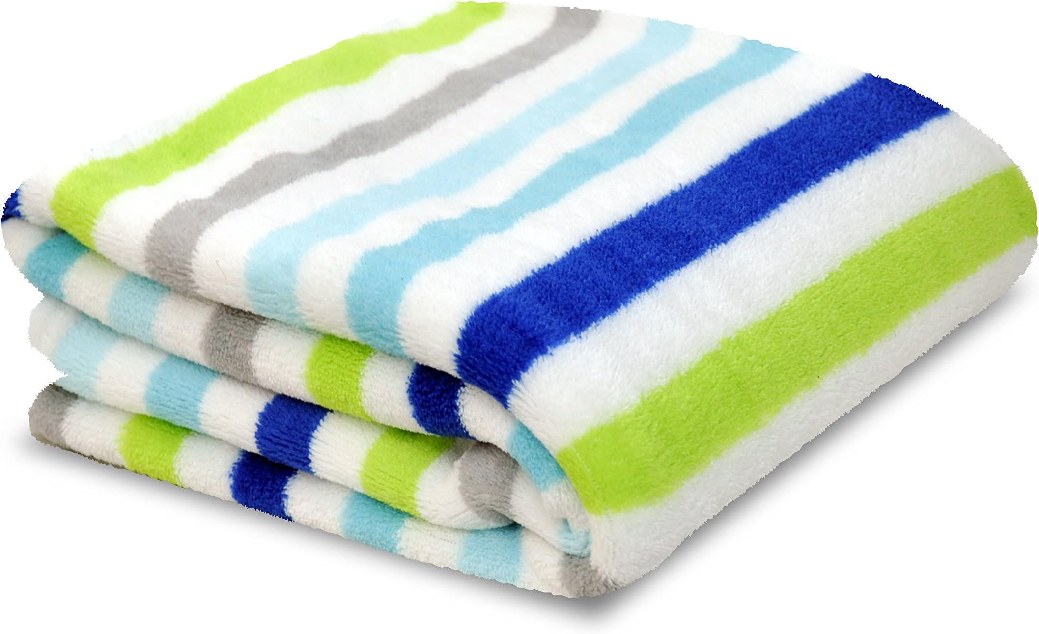 Little Starter Plush Toddler Blanket, Blue Stripe
