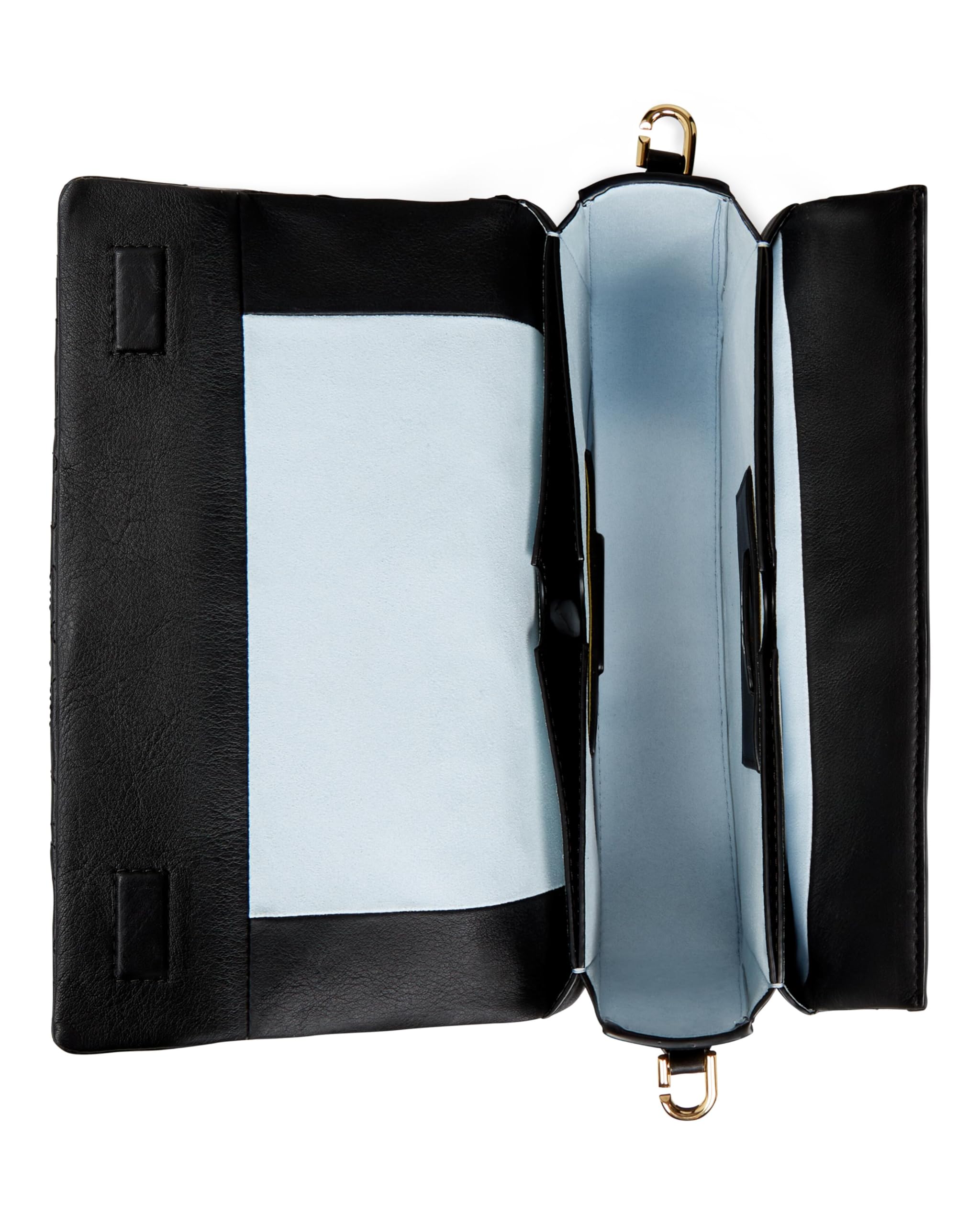 ECCO Large Pinch Crossbody, Czarna pikowana fala skóra, Large