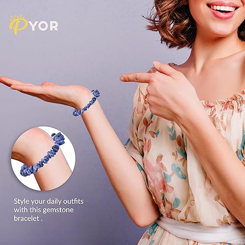 Vista 31 de PYOR Crystal Beads Bracelet Natural Gemstones Chakra Healing Crystals Charm Bracelets Wealth Prosperity Stone Spiritual Gift