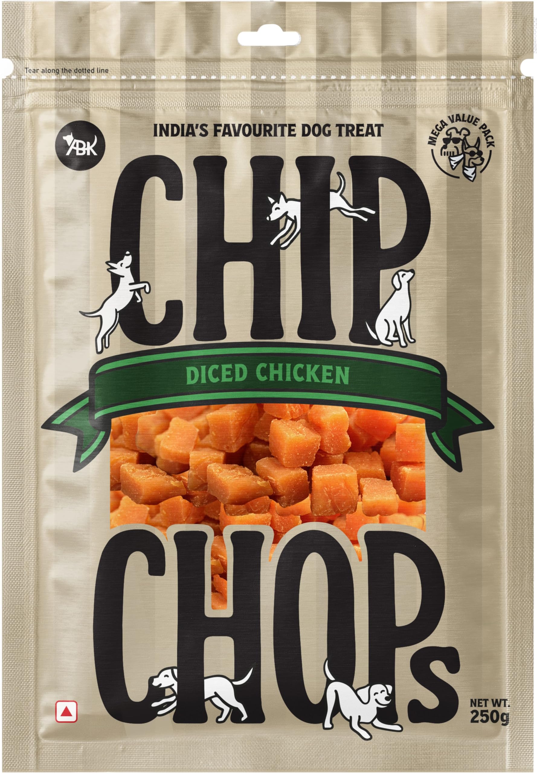 Diced Chicken Dog Treat, High Protein, Natural Ingredients, No Artificial Flavors, 250g