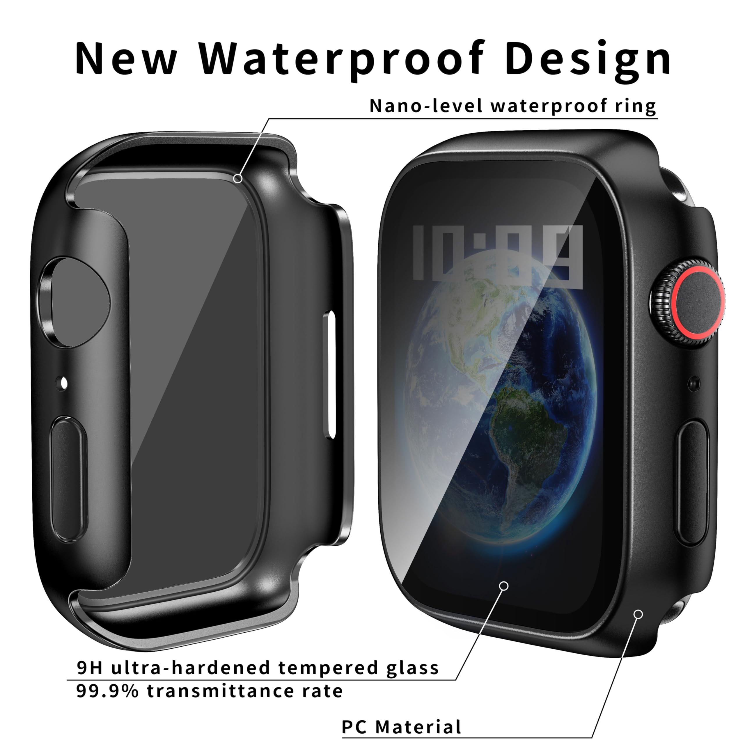 Coque de confidentialité avec protecteur d'écran pour Apple Watch