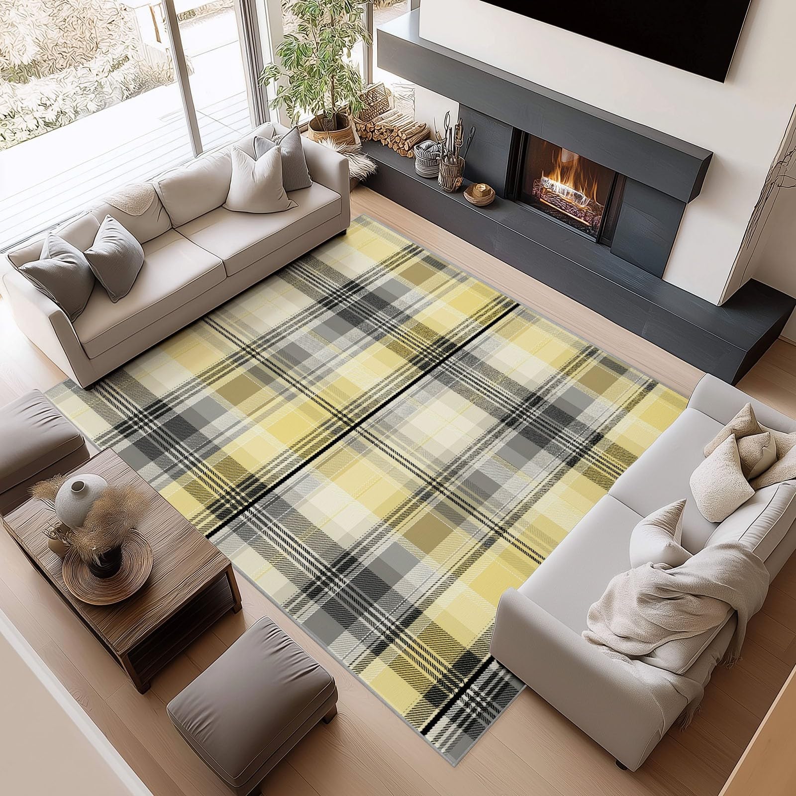Nowoczesny dywan rastrowy 160 x 230 cm, nadaje się do prania, dywan do salonu, na balkon, taras, płasko tkany, miękki, odporny na zabrudzenia, do biura, mieszkania, wielokolorowy