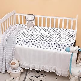 PHF 3 Pack Soft Space Crib Sheets Fitted, Silky Comfy Breathable Baby Sheets for Boys Girls Neutral, 28x52 Inches Fits Standard Crib and Toddler Mattresses, Space