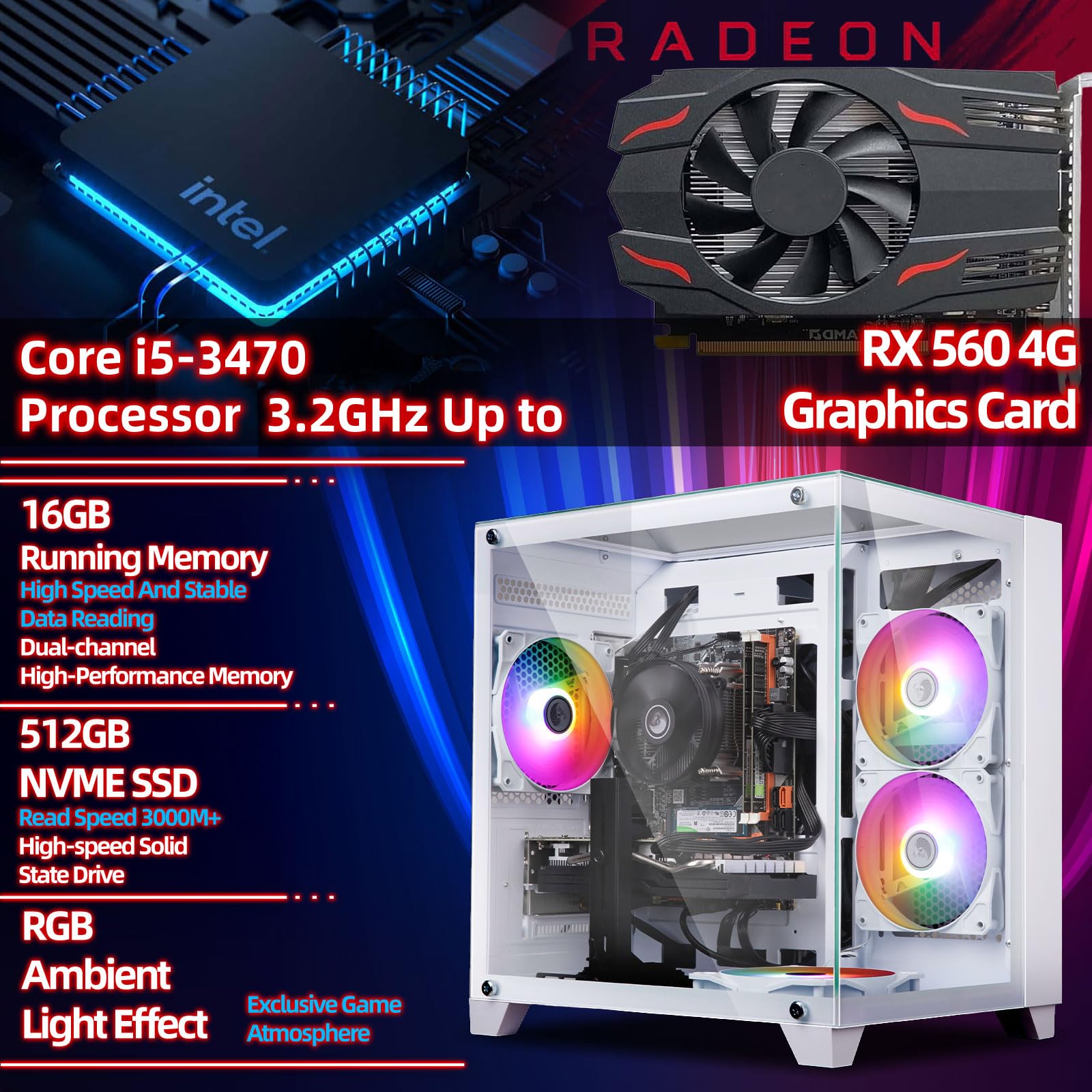 ゲーミングPC/Core i7-2600K/8G/RX560 Amazon.com: Gaming PC Computer Desktop, Intel Core I5, RX 560 4GB
